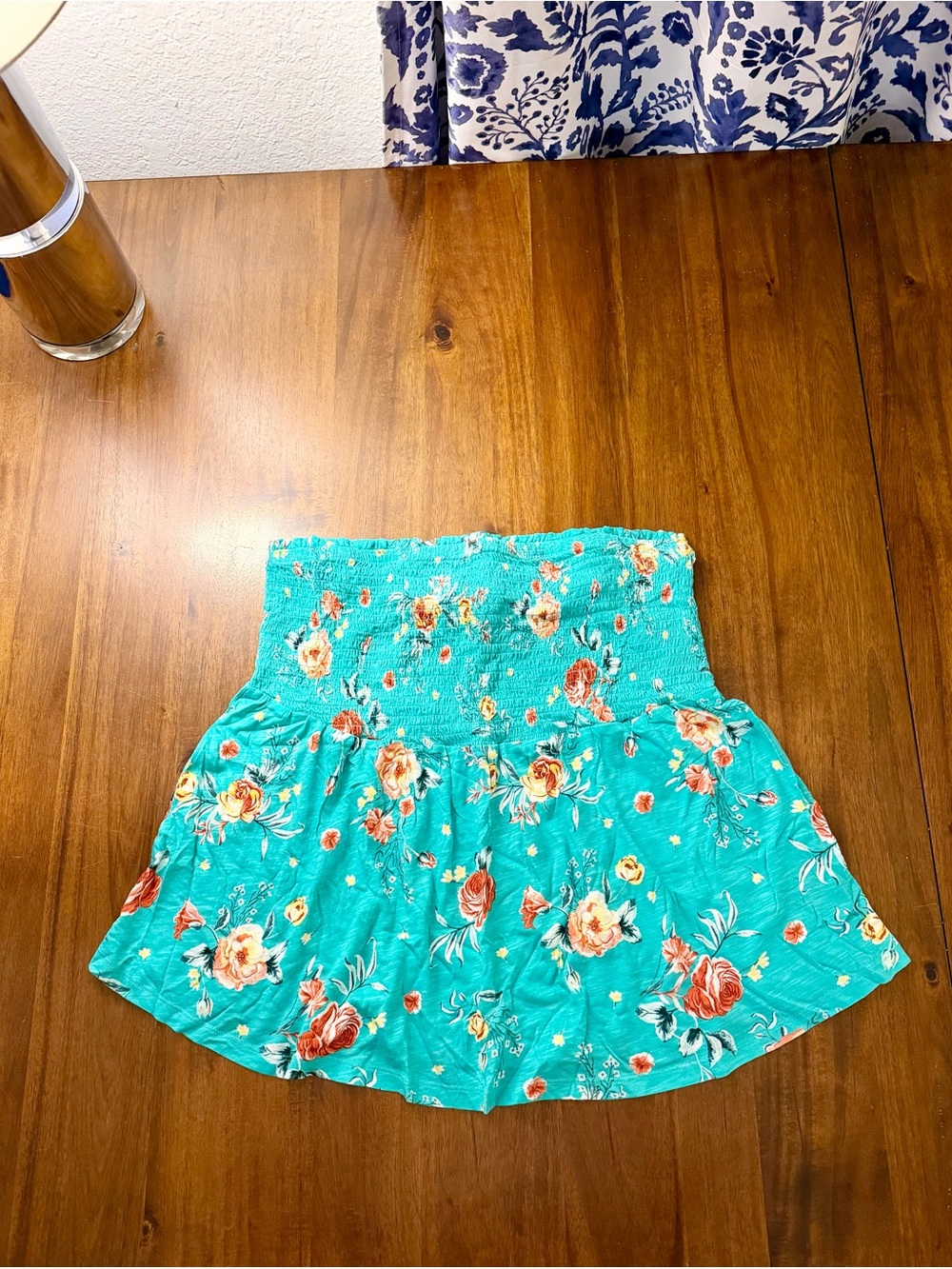 Torrid Women’s Floral Turquoise Smocked Tube Top